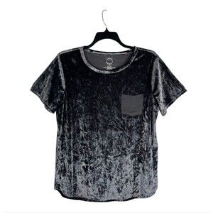 Maurice’s Plus Size 24/7 Velvet Pocket Tee XL Gray Short Sleeve Crew Neck Shirt